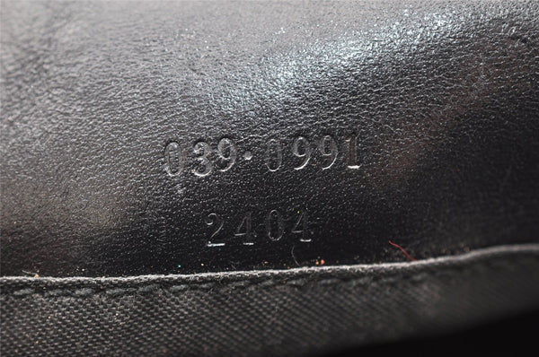 Authentic GUCCI Vintage Pouch Purse GG Canvas Leather 0390991 Black 6822I