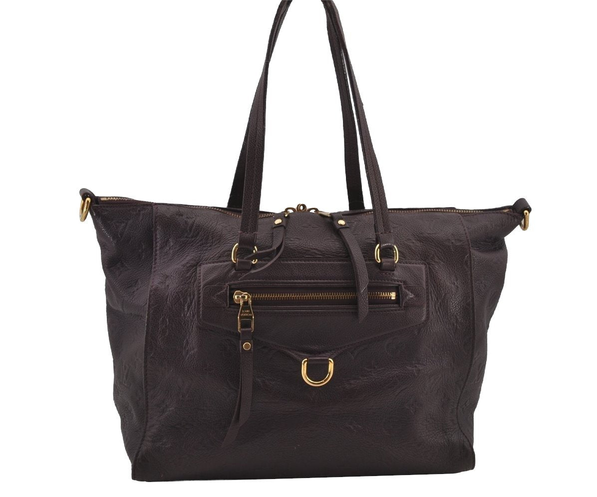Auth Louis Vuitton Monogram Empreinte Lumineuse PM Tote Bag M40551 Purple 6822J