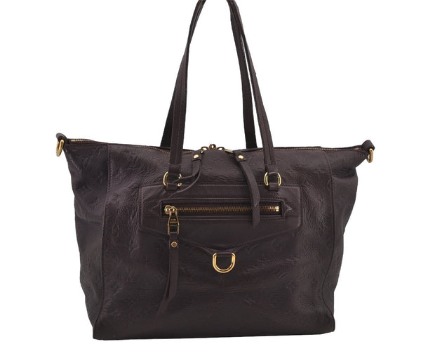 Auth Louis Vuitton Monogram Empreinte Lumineuse PM Tote Bag M40551 Purple 6822J