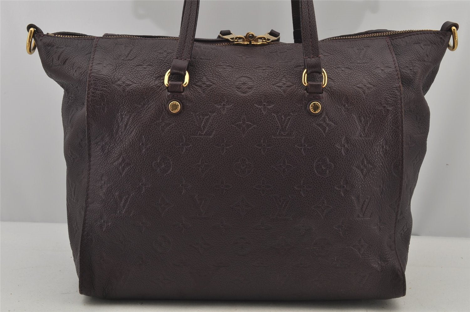 Auth Louis Vuitton Monogram Empreinte Lumineuse PM Tote Bag M40551 Purple 6822J