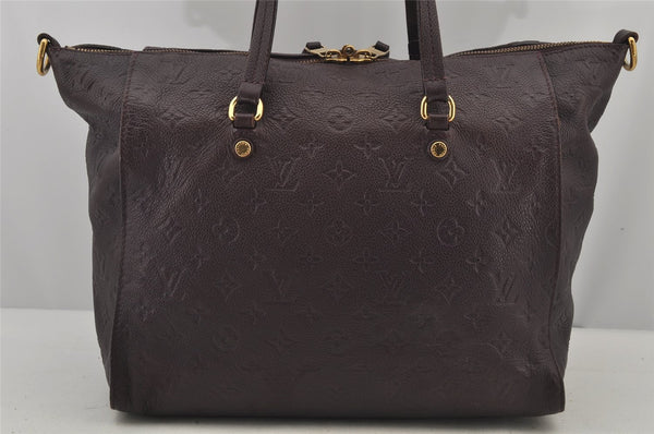 Auth Louis Vuitton Monogram Empreinte Lumineuse PM Tote Bag M40551 Purple 6822J