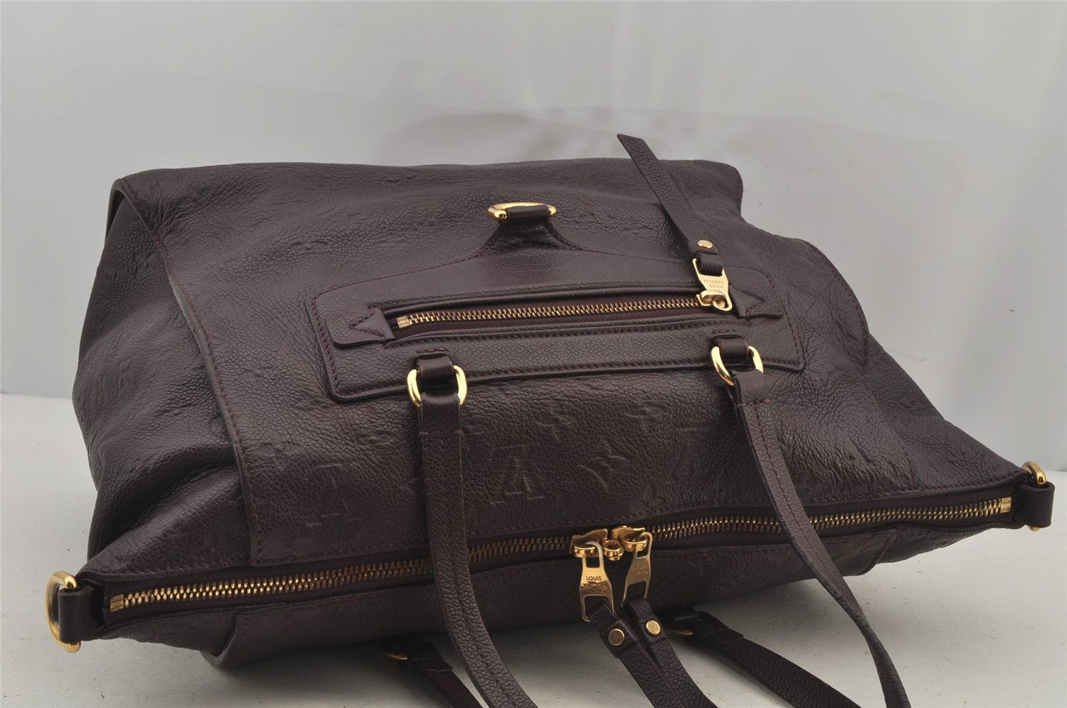 Auth Louis Vuitton Monogram Empreinte Lumineuse PM Tote Bag M40551 Purple 6822J