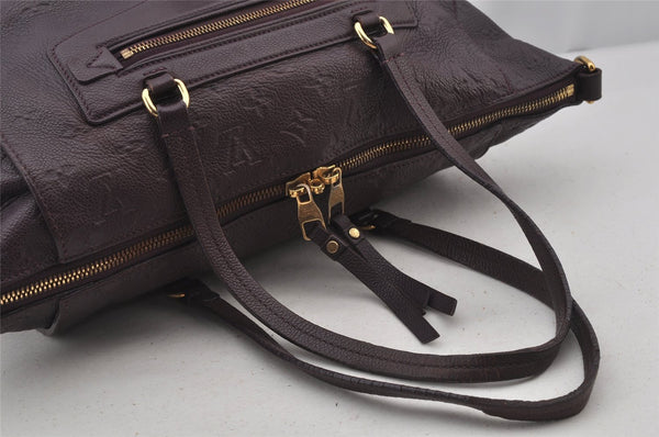Auth Louis Vuitton Monogram Empreinte Lumineuse PM Tote Bag M40551 Purple 6822J
