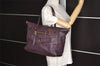 Auth Louis Vuitton Monogram Empreinte Lumineuse PM Tote Bag M40551 Purple 6822J