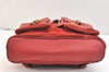 Authentic GUCCI Vintage Bamboo Drawstring Backpack Suede Leather Red 6822K