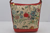 Authentic GUCCI Flora Shoulder Cross Bag Canvas Leather White Cream Junk 6823J