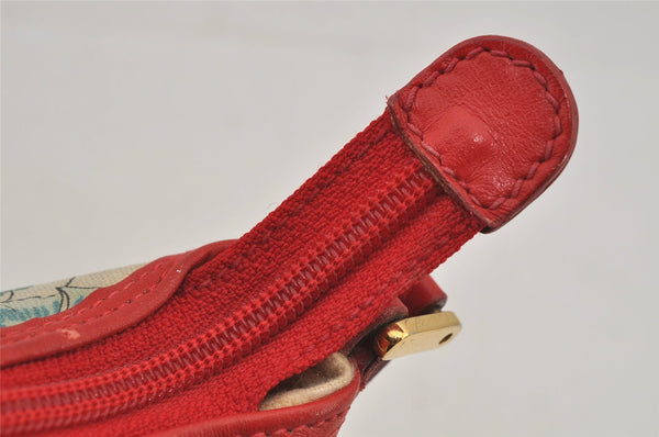 Authentic GUCCI Flora Shoulder Cross Bag Canvas Leather White Cream Junk 6823J