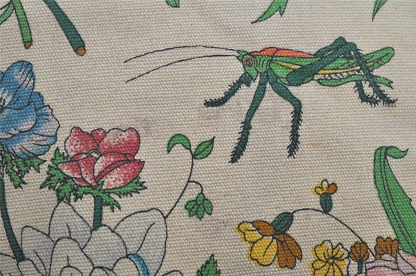 Authentic GUCCI Flora Shoulder Cross Bag Canvas Leather White Cream Junk 6823J