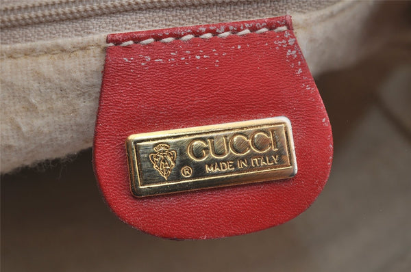 Authentic GUCCI Flora Shoulder Cross Bag Canvas Leather White Cream Junk 6823J