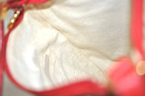 Authentic GUCCI Flora Shoulder Cross Bag Canvas Leather White Cream Junk 6823J