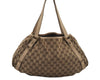Authentic GUCCI Abbey Shoulder Tote Bag GG Canvas Leather 130736 Brown 6824J