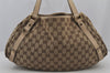 Authentic GUCCI Abbey Shoulder Tote Bag GG Canvas Leather 130736 Brown 6824J