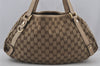 Authentic GUCCI Abbey Shoulder Tote Bag GG Canvas Leather 130736 Brown 6824J