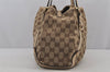 Authentic GUCCI Abbey Shoulder Tote Bag GG Canvas Leather 130736 Brown 6824J