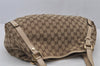 Authentic GUCCI Abbey Shoulder Tote Bag GG Canvas Leather 130736 Brown 6824J
