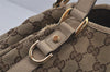 Authentic GUCCI Abbey Shoulder Tote Bag GG Canvas Leather 130736 Brown 6824J