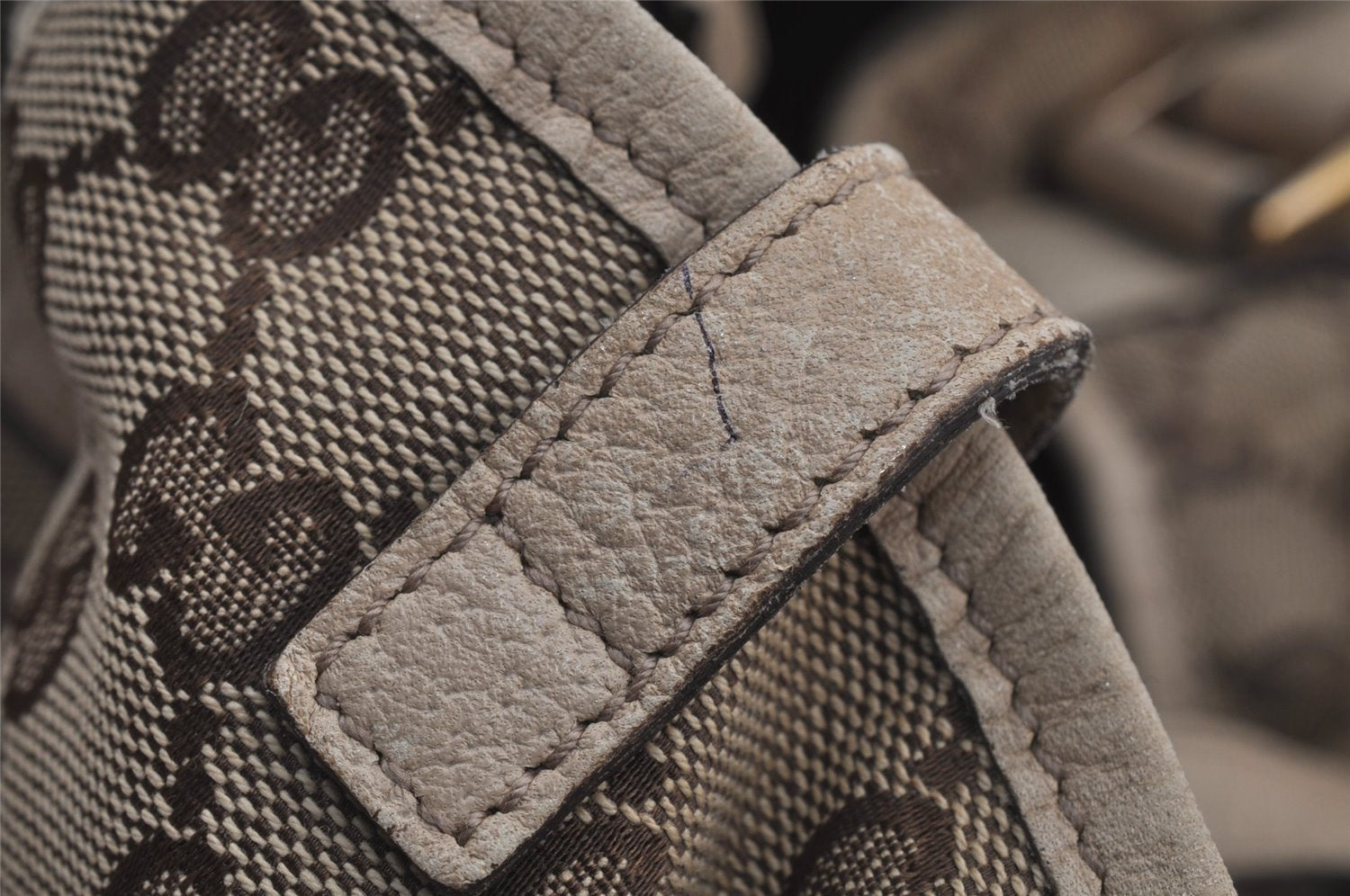 Authentic GUCCI Abbey Shoulder Tote Bag GG Canvas Leather 130736 Brown 6824J