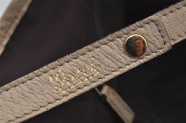 Authentic GUCCI Abbey Shoulder Tote Bag GG Canvas Leather 130736 Brown 6824J