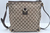 Authentic GUCCI Abbey Shoulder Cross Bag GG Canvas Leather 131326 Brown 6825H
