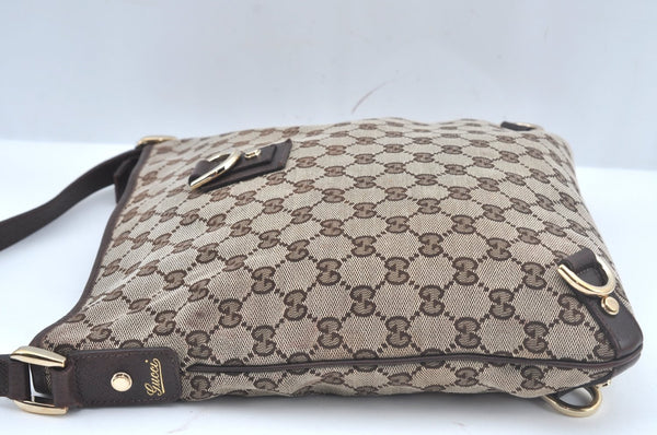 Authentic GUCCI Abbey Shoulder Cross Bag GG Canvas Leather 131326 Brown 6825H