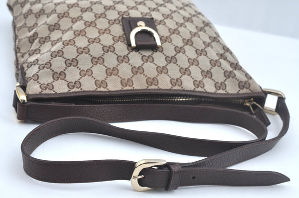 Authentic GUCCI Abbey Shoulder Cross Bag GG Canvas Leather 131326 Brown 6825H