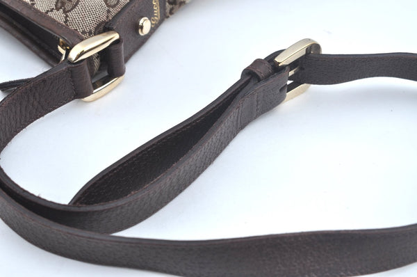 Authentic GUCCI Abbey Shoulder Cross Bag GG Canvas Leather 131326 Brown 6825H