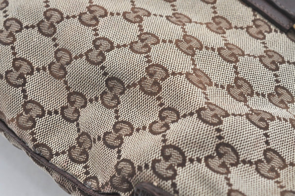 Authentic GUCCI Abbey Shoulder Cross Bag GG Canvas Leather 131326 Brown 6825H