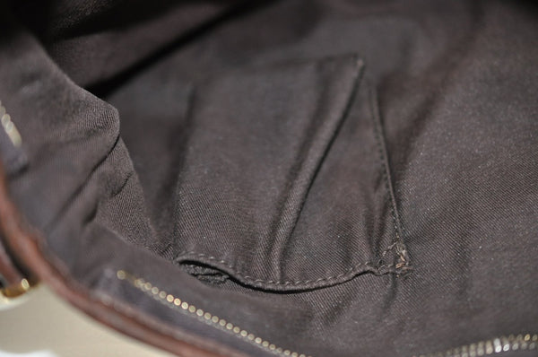 Authentic GUCCI Abbey Shoulder Cross Bag GG Canvas Leather 131326 Brown 6825H