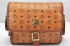 Authentic MCM Visetos Leather Vintage Shoulder Cross Body Bag Purse Brown 6826K