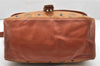 Authentic MCM Visetos Leather Vintage Shoulder Cross Body Bag Purse Brown 6826K