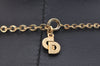 Authentic Christian Dior Gold Tone Chain Pendant Necklace CD 6827J