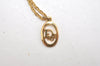 Authentic Christian Dior Gold Tone Chain Pendant Necklace CD 6827J