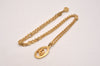 Authentic Christian Dior Gold Tone Chain Pendant Necklace CD 6827J