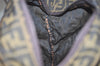 Authentic FENDI Zucca Folding Hand Tote Bag Purse Nylon Leather Brown 6828I