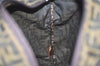 Authentic FENDI Zucca Folding Hand Tote Bag Purse Nylon Leather Brown 6828I