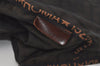 Authentic FENDI Zucca Folding Hand Tote Bag Purse Nylon Leather Brown 6828I