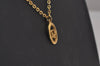 Authentic Christian Dior Gold Tone Chain Pendant Necklace CD 6828J