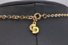 Authentic Christian Dior Gold Tone Chain Pendant Necklace CD 6828J