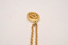 Authentic Christian Dior Gold Tone Chain Pendant Necklace CD 6828J