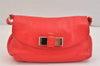 Authentic Chloe LILY Ribbon 2Way Shoulder Hand Bag Purse Leather Red 6828K