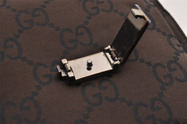 Authentic GUCCI Shoulder Hand Bag Purse GG Nylon Leather 0021021 Brown  6829I