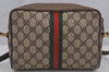 Authentic GUCCI Web Sherry Line Shoulder Bag GG PVC Leather Brown Junk 6830J