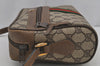 Authentic GUCCI Web Sherry Line Shoulder Bag GG PVC Leather Brown Junk 6830J