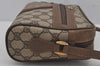 Authentic GUCCI Web Sherry Line Shoulder Bag GG PVC Leather Brown Junk 6830J