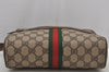 Authentic GUCCI Web Sherry Line Shoulder Bag GG PVC Leather Brown Junk 6830J