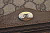 Authentic GUCCI Web Sherry Line Shoulder Bag GG PVC Leather Brown Junk 6830J