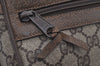 Authentic GUCCI Web Sherry Line Shoulder Bag GG PVC Leather Brown Junk 6830J