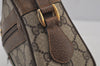 Authentic GUCCI Web Sherry Line Shoulder Bag GG PVC Leather Brown Junk 6830J
