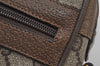 Authentic GUCCI Web Sherry Line Shoulder Bag GG PVC Leather Brown Junk 6830J