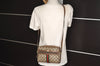 Authentic GUCCI Web Sherry Line Shoulder Bag GG PVC Leather Brown Junk 6830J